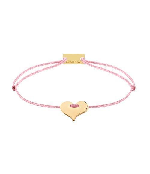 Momentoss Filo Armband - Textil - Dunkelrosa - vergoldet - Herz - 21201086