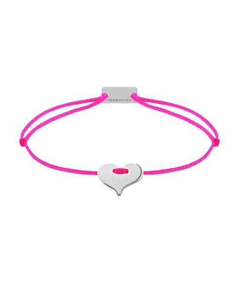 Momentoss Filo Armband - Textil - Pink- rhodiniert - Herz - 21201017