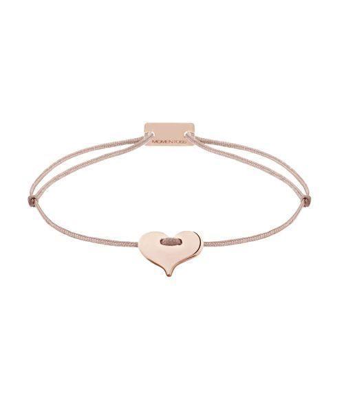 Momentoss Filo Armband - Textil - Braun-Beige - rosé vergoldet - Herz - 21201105