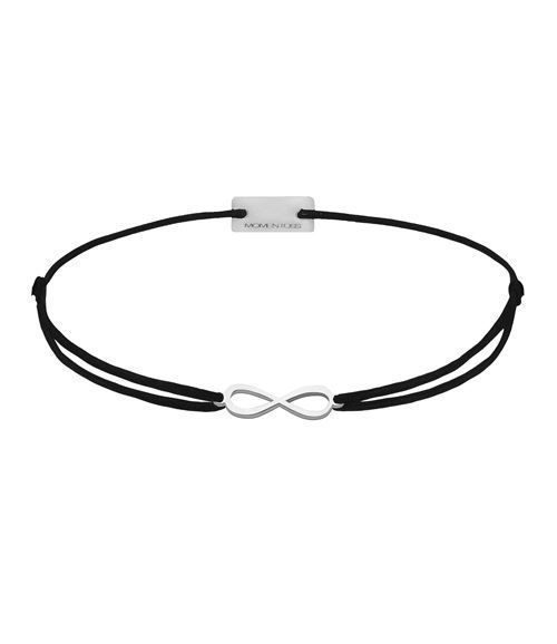 Momentoss Filo Armband - Textil - Schwarz - Silber - Infinity - 21201721