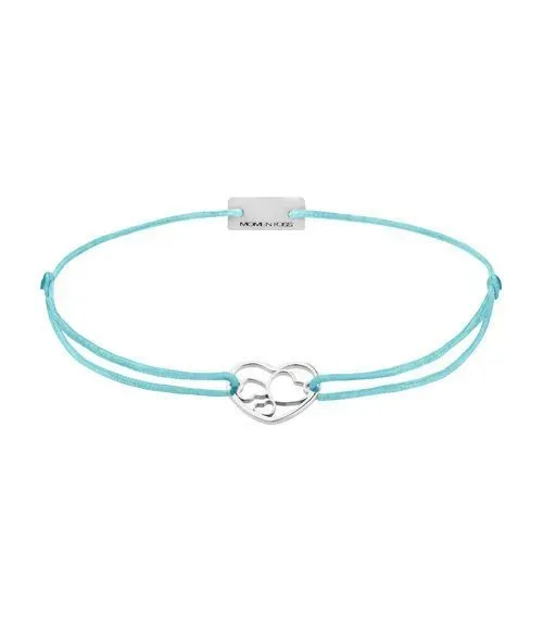 Momentoss Filo Armband - Textil - Blau - Silber rhodiniert - Herzen - 21202027