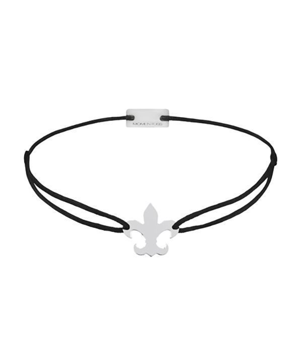 Momentoss Filo Armband - Textil - Schwarz - Lilie Silber rhodiniert - 21202673