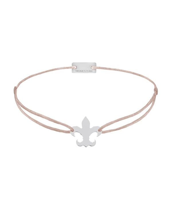 Momentoss Filo Armband - Textil - Beige - Lilie Silber rhodiniert - 21202678