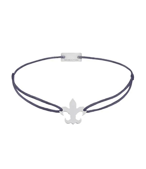 Momentoss Filo Armband - Textil - Lila - Lilie Silber rhodiniert - 21202680