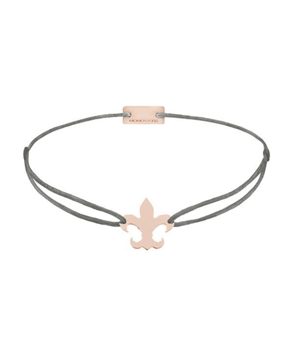 Momentoss Filo Armband - Textil - Dunkelgrau - Lilie Rosevergoldet - 21202729