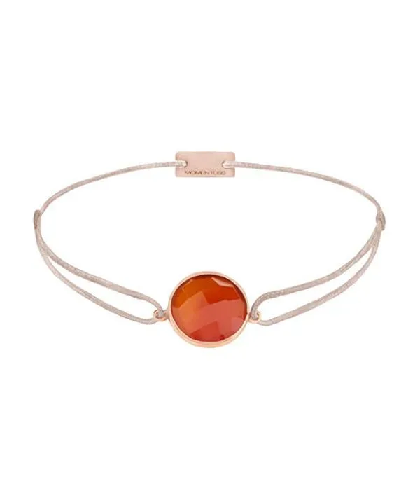 Momentoss Filo Armband - Textil - Beige - Chalcedon Rot - 21203086