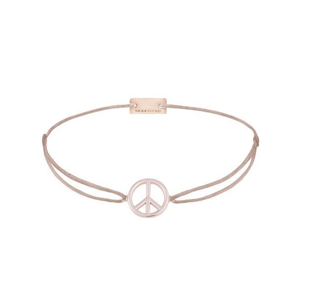 Momentoss Filo Armband - Textil - Beige - rosevergoldet - 21204090