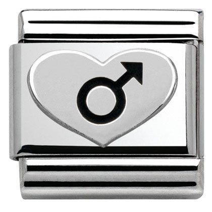 Nomination Classic - Composable Classic oxidiert - Herz Symbol Mann - 330101/07