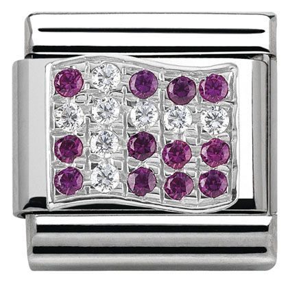 Nomination Classic - Composable Classic Flaggen - Silber, Zirkonia - Dänemark - 330318/14