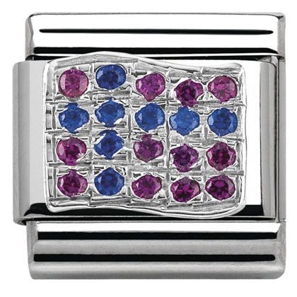 Nomination Classic - Composable Classic Flaggen - Silber, Zirkonia - Norwegen - 330318/15