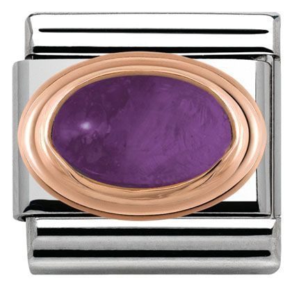 Nomination Anhänger - Composable Classic - 9k Rosegold, Edelstahl, Halbedelsteine - Amethyst - 430502/02