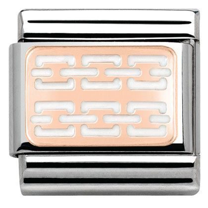 Nomination Anhänger - Composable Classic - 9k Rosegold, Emaille - Kette Weiss - 430201/06