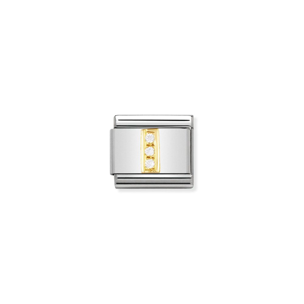 Nomination Classic - BUCHSTABEN Edelstahl, 18K-Gold und Cubic Zirc. (I)