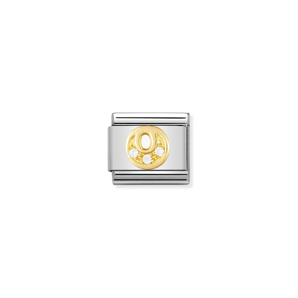 Nomination Classic - BUCHSTABEN Edelstahl, 18K-Gold und Cubic Zirc. (O)