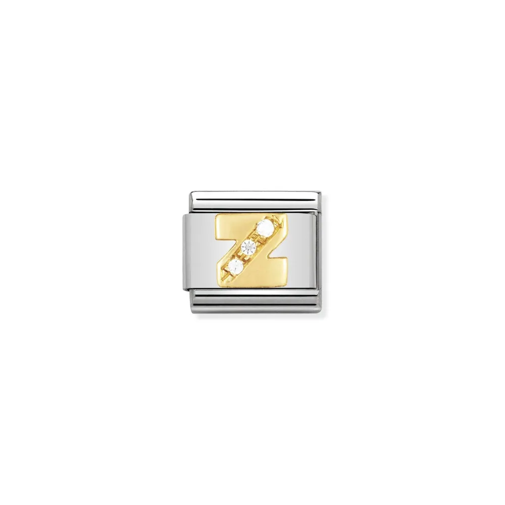 Nomination Classic - BUCHSTABEN Edelstahl, 18K-Gold und Cubic Zirc. (Z)