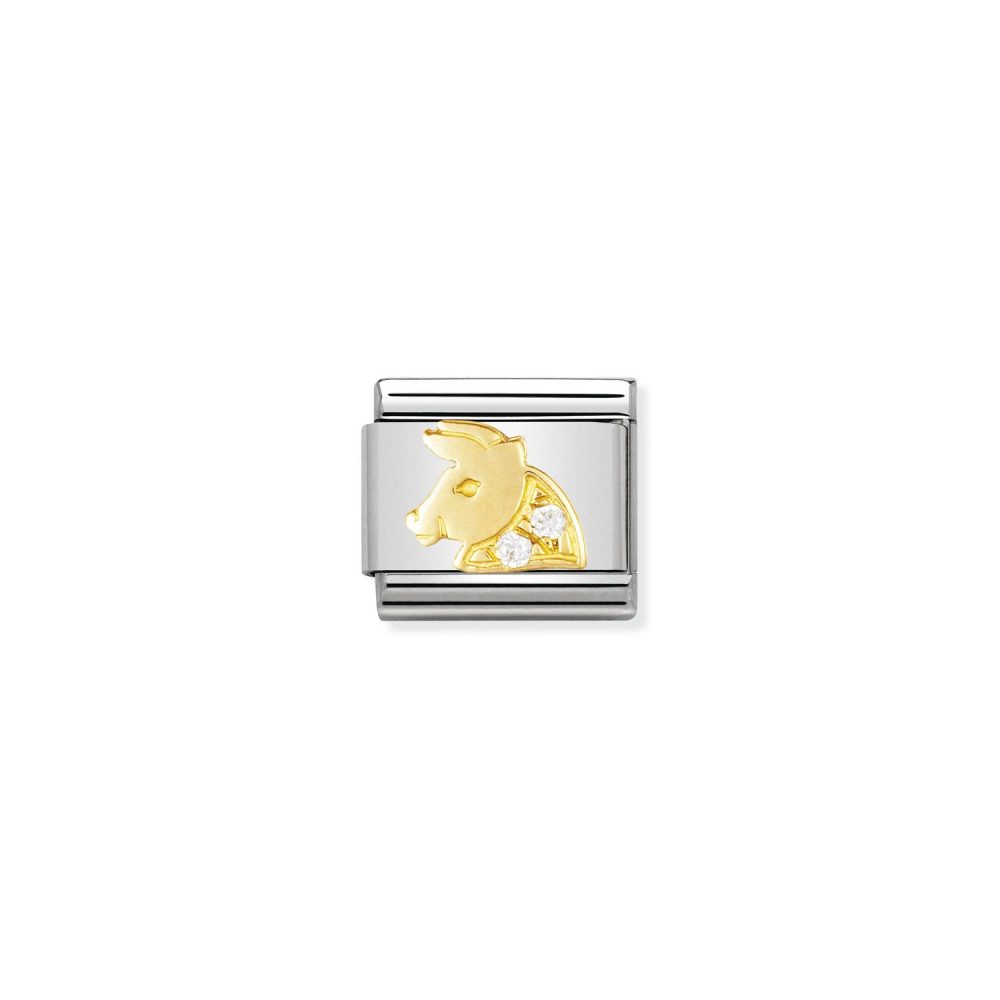 Nomination Classic - STERNZEICHEN Edelstahl, 18K-Gold und Cubic Zirc. (Stier)