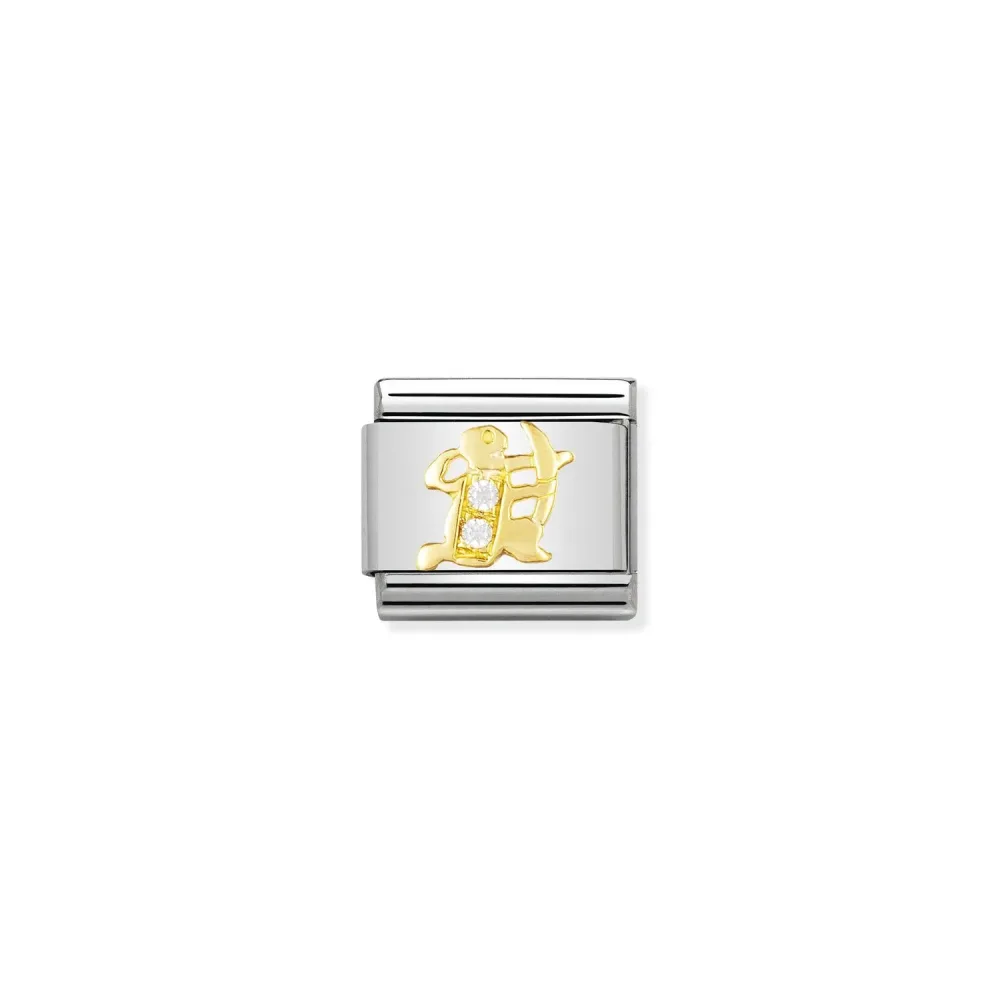 Nomination Classic - STERNZEICHEN Edelstahl, 18K-Gold und Cubic Zirc. (Schutze)