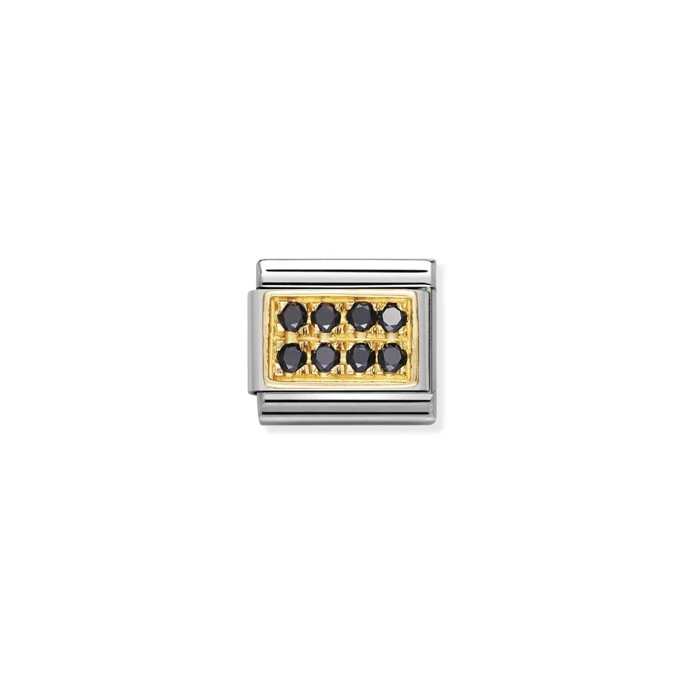 Nomination Classic - PAVE Edelstahl, 18K-Gold und Cubic Zirc. (SCHWARZ)