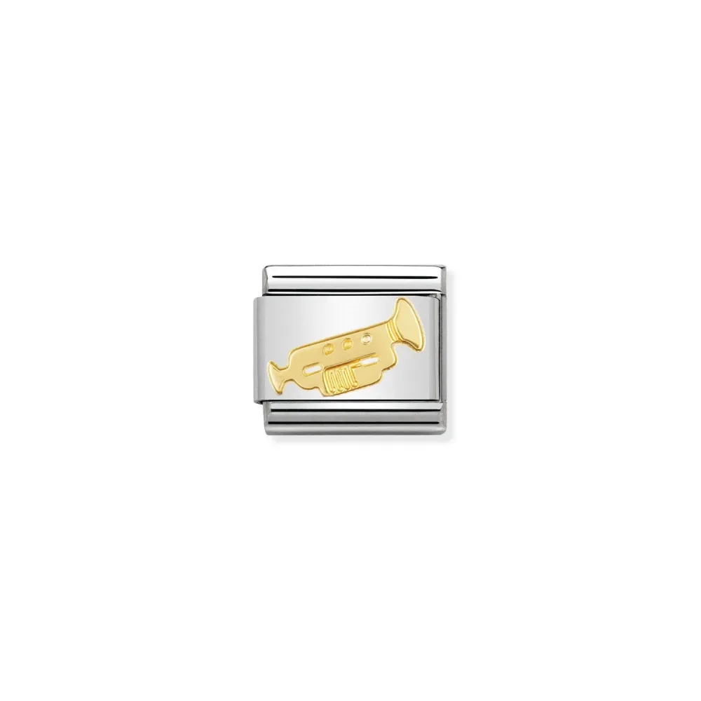 Nomination Classic - MUSIC Edelstahl und 18K-Gold (Trompete)
