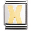 Nomination BIG - BUCHSTABE Edelstahl und 18K-Gold (X)
