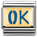 Nomination Classic - MESSAGES Edelstahl, Email und 18K-Gold (OK BLAU)