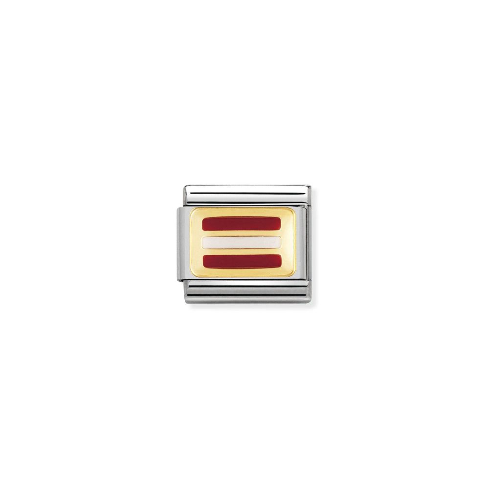 Nomination Classic - FLAGGE EUROPA Edelstahl, Email und 18K-Gold (OSTERREICH)