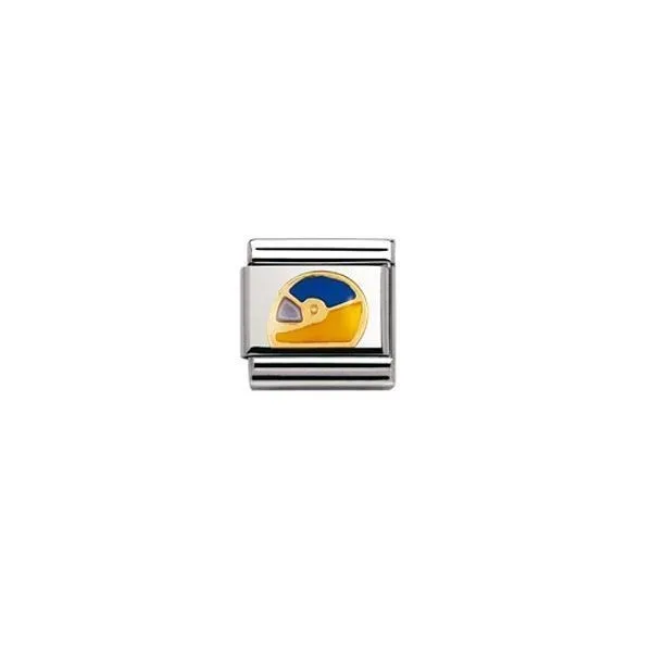 Nomination Classic - SPORTS Edelstahl, Email und 18K-Gold (Helm GELB/BLAU)