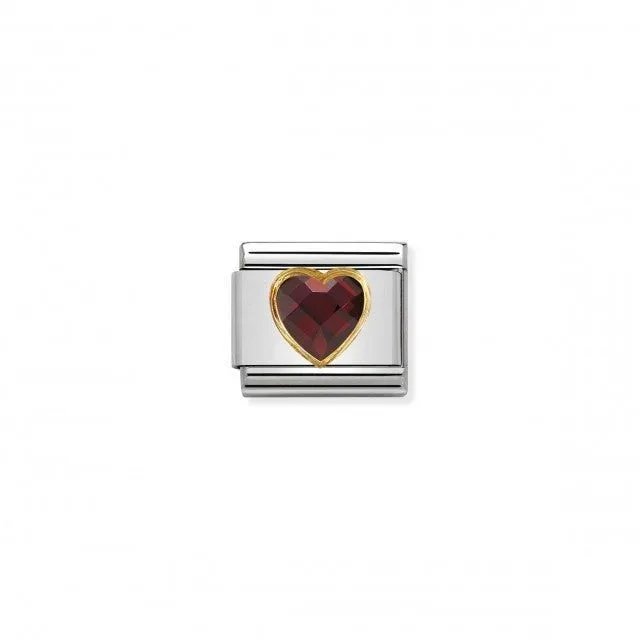 Nomination Classic - Composable Classic - Facett in Rot - Herz - 030610/005