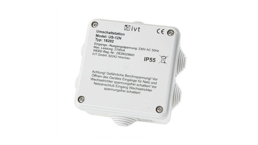 IVT Umschaltstation US-12N 2760 VA 18202 130 mm x 130 mm x 60 mm Passend für Modell (Wechselrichter):Universal