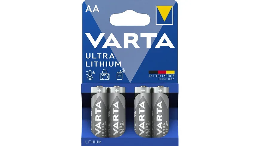 VARTA Batterie Lithium AA,1,5V 6106301404 2900 mAh 4 St&uuml;ck