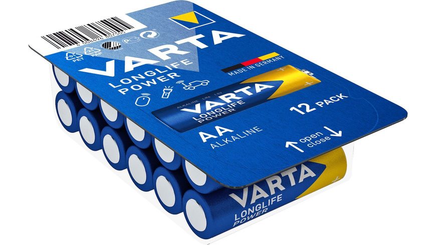 VARTA Batterien LONGLIFE Power AA 12 Stück