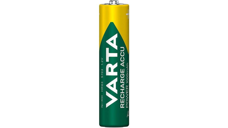 VARTA Batterie Akku 5703301404 R2U, AAA/HR03, 1000 mAh, 4 S.
