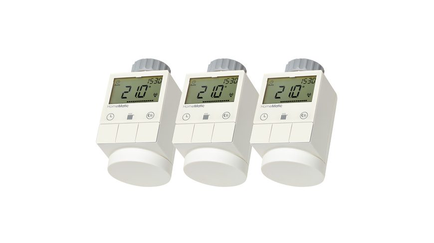 Homematic 3er-Set Funk-Heizkörperthermostat HM-CC-RT-DN für Smart Home / Hausautomation