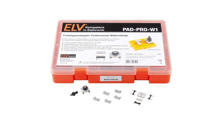 ELV Prototypenadapter ? Professional ? Widerstände W1, mit Aufbewahrungsbox, PAD-PRO-W1, 315 Teile