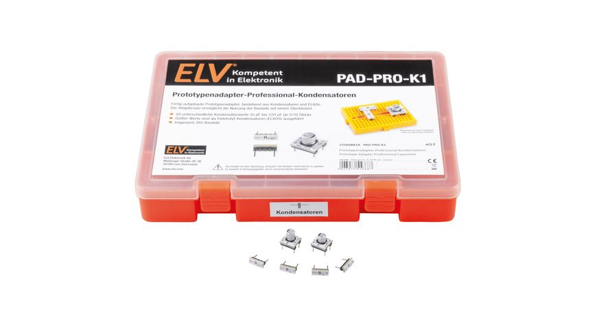 ELV Prototypenadapter ? Professional ? Kondensatoren K1, mit Aufbewahrungsbox, PAD-PRO-K1, 265 Teile