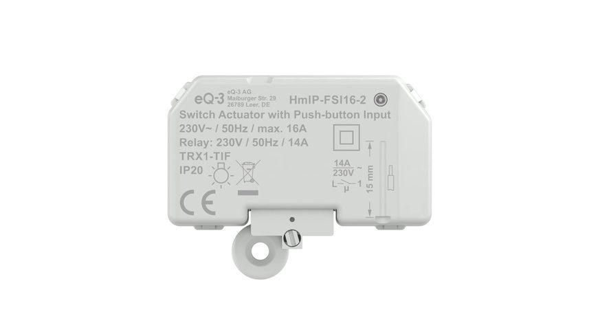 Homematic IP Smart Home Schaltaktor mit Tastereingang (16 A) ? Unterputz, HmIP-FSI16-2