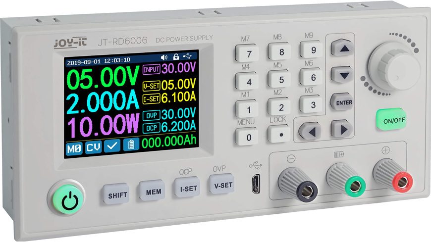 Joy-it RD6006 Labornetzgerät, einstellbar 0 - 60 V 0 mA - 6 A fernsteuerbar, programmierbar, schmale Bauform Anzahl