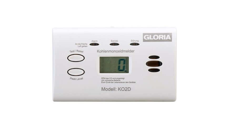 Gloria KO2D Kohlenmonoxid-Melder batteriebetrieben detektiert Kohlenmonoxid