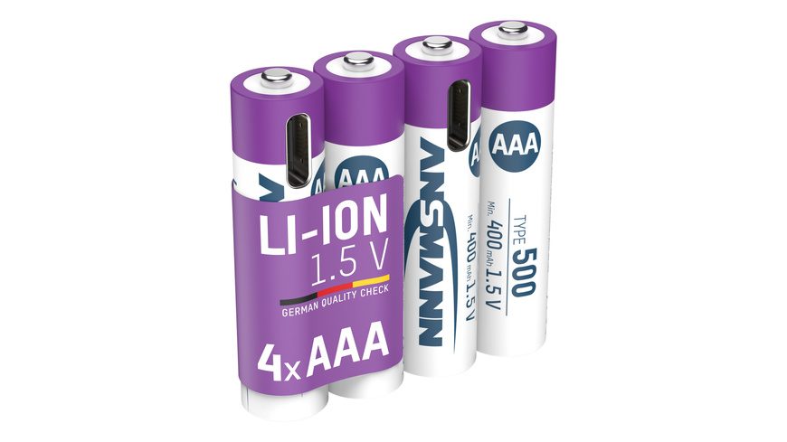 Ansmann LR03 USB-C USB-C® Akku Li-Ion 500 mAh 1.5 V 4 St.