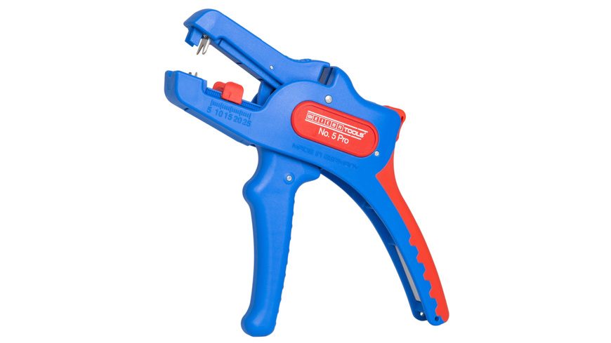 Weicon Abisolierzange No. 5 Pro für Rundkabel, 0,2 - 16 mm², blau/rot