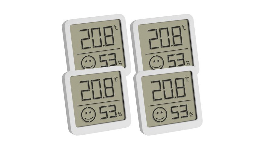 TFA Dostmann 4-pack Thermo-/Hygrometer Weiß 30.5053.02.04