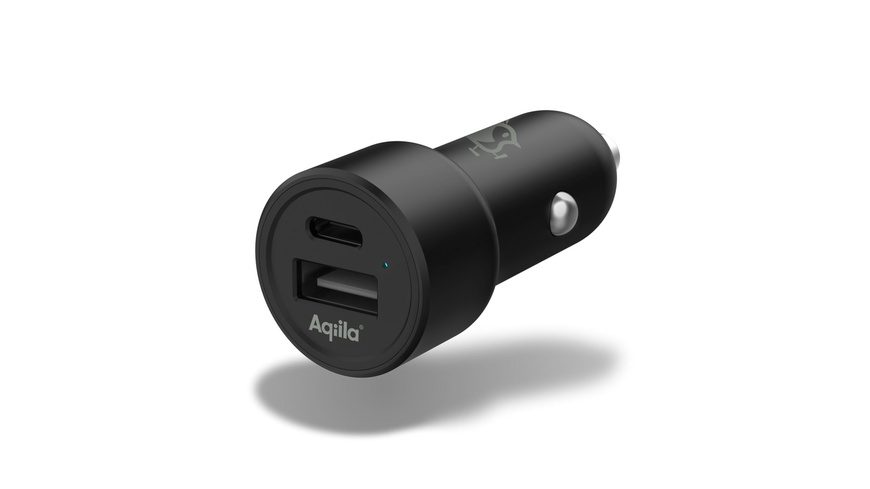 Aqiila CC2 Ladeadapter 32 W 1x USB-A, 1x USB-C® Quick Charge 3.0, USB PD Schwarz KFZ, LKW USB Power Delivery (USB-PD),