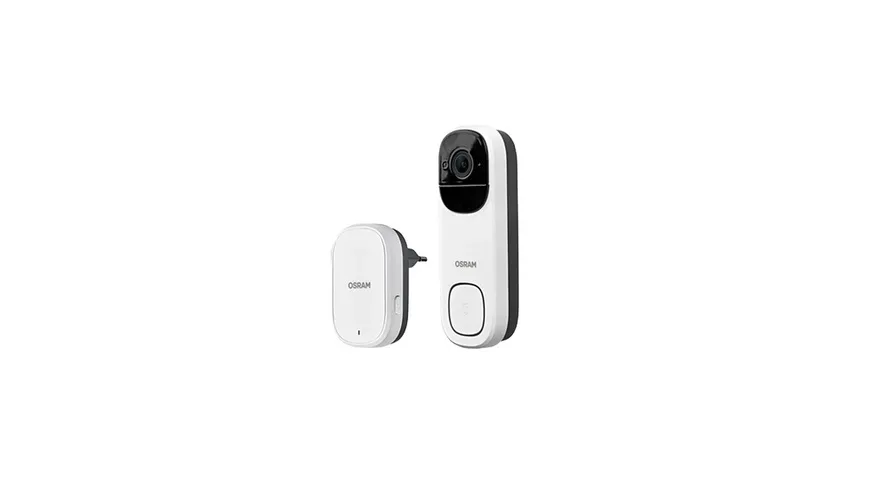 OSRAM SMART+ Smart Home WLAN-Türklingel mit Kamera, 2K, Akku, IP66, Weiß