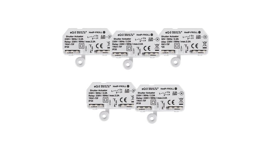 Homematic IP Smart Home 5er-Set Rollladenaktor HmIP-FROLL ? Unterputz, auch für Markisen geeignet