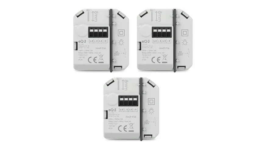 Homematic IP Smart Home 3er-Set Schaltaktor (6 A) ? Unterputz, HmIP-FS6