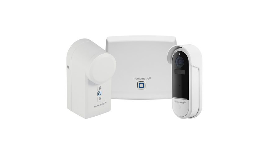 Homematic IP Smart Home Set mit Starter Set Mini Zutritt und Video-Türklingel, HmIP-SK25 und HmIP-CODB