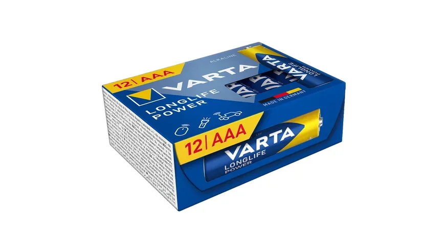 Varta VARTA Longlife Power AAA Cube Pack12 Micro (AAA)-Batterie Alkali-Mangan 1.5 V 12 St.