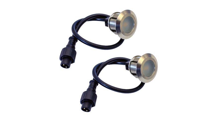 Die Bold 24V-Garten Edelstahl LED Bodeneinbauleuchten, 2er Set