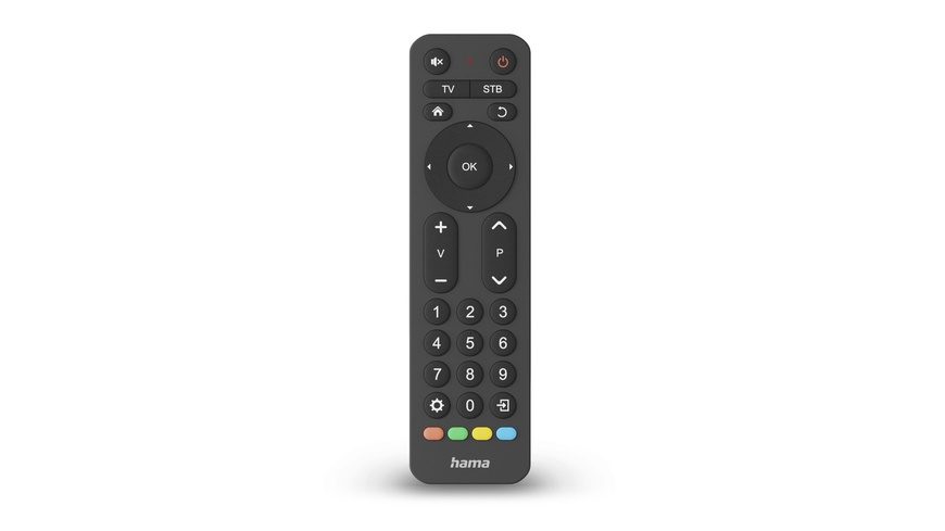hama Universal-Fernbedienung TV, Infrarot, für 2 Geräte, große Tasten, lernfähig