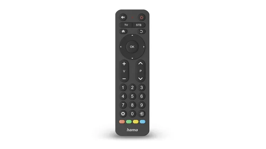 hama Universal-Fernbedienung TV, Infrarot, für 2 Geräte, große Tasten, lernfähig